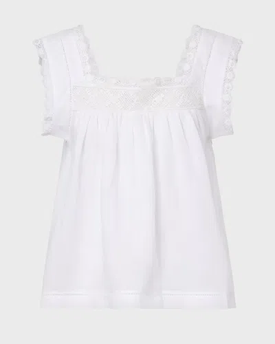 Doen Almadia Crochet-trimmed Ramie Mini Dress In White