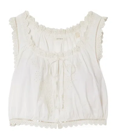 Doen Traveler Embroidered Cotton Top In White