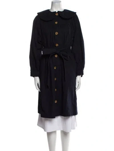 Pre-owned Doen Trench Coat In Blue