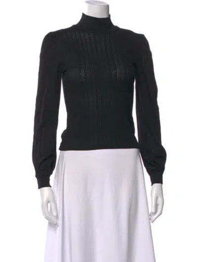 Pre-owned Doen Turtleneck Long Sleeve Bodysuit In Black
