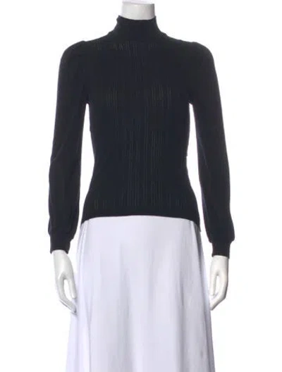 Pre-owned Doen Turtleneck Long Sleeve Top In Black