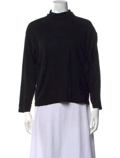 Pre-owned Doen Turtleneck Long Sleeve Top In Black