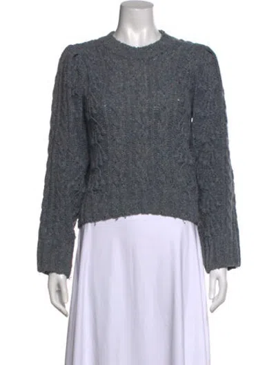 Pre-owned Doen Tweed Pattern Crew Neck Sweater In Blue/neutrals