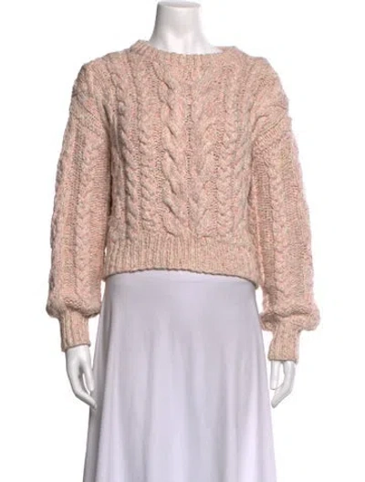 Pre-owned Doen Tweed Pattern Crew Neck Sweater In Pink