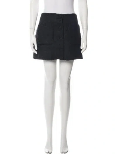 Pre-owned Doen Tweed Pattern Mini Skirt In Black