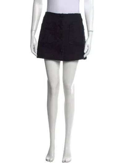 Pre-owned Doen Tweed Pattern Mini Skirt In Black/white