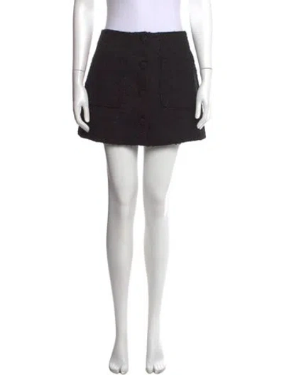 Pre-owned Doen Tweed Pattern Mini Skirt W/ Tags In Blue