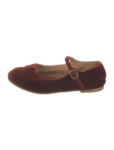 Pre-owned Doen Velvet Mary Jane Flats In Multi