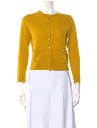 Pre-owned Doen Virgin Wool Crew Neck Sweater In Yellow