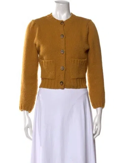 Pre-owned Doen Virgin Wool Crew Neck Sweater In Yellow