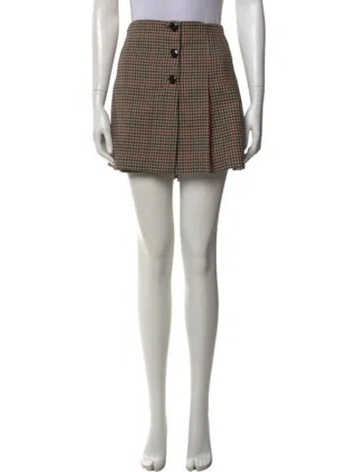 Pre-owned Doen Virgin Wool Mini Skirt W/ Tags In Blue