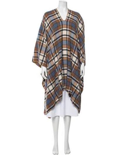 Pre-owned Doen Virgin Wool Plaid Print Sweater W/ Tags In Neutrals