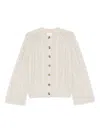 Doen Virginie Cable-knit Cardigan In Neutral