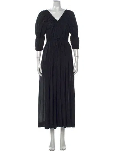 Pre-owned Doen V-neck Long Dress W/ Tags In Blue