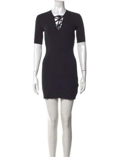Pre-owned Doen V-neck Mini Dress W/ Tags In Grey