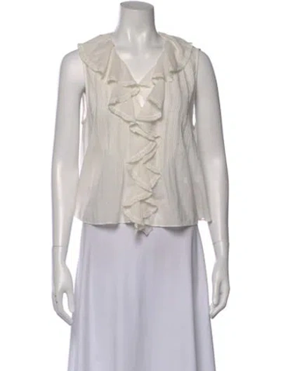 Pre-owned Doen V-neck Sleeveless Blouse In Gray