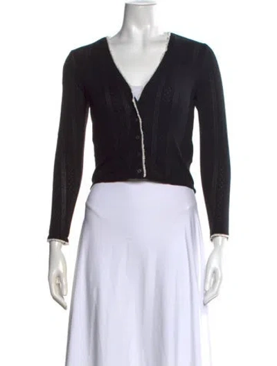 Pre-owned Doen V-neck Sweater In Black