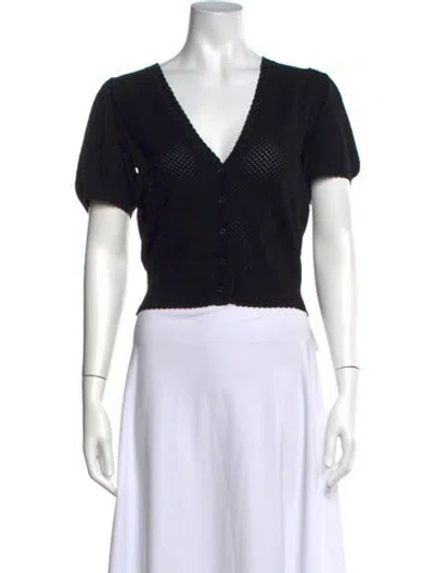 Pre-owned Doen V-neck Sweater In Black