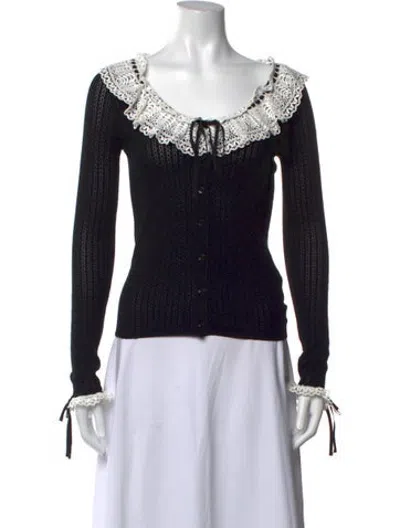 Pre-owned Doen V-neck Sweater In Black
