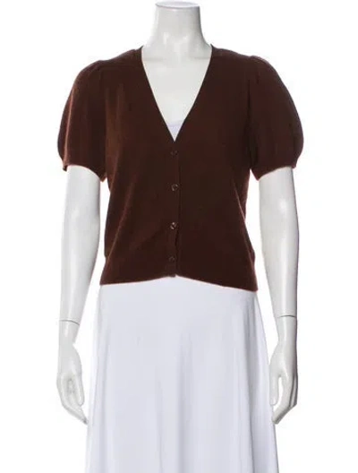 Pre-owned Doen V-neck Sweater In Brown
