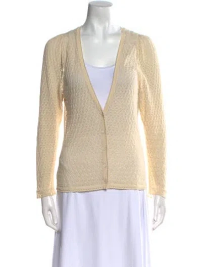 Pre-owned Doen V-neck Sweater In Neutral