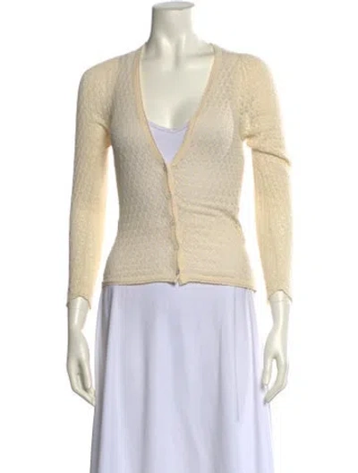 Pre-owned Doen V-neck Sweater In Neutral