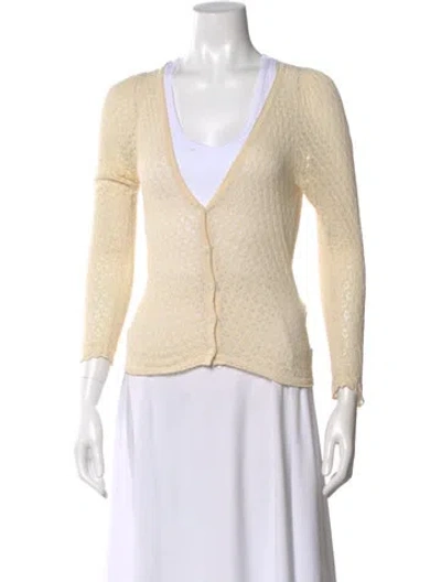 Pre-owned Doen V-neck Sweater In Neutral