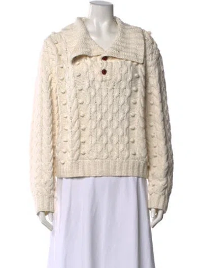 Pre-owned Doen V-neck Sweater In Neutral
