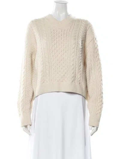 Pre-owned Doen V-neck Sweater In White