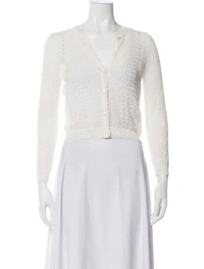 Pre-owned Doen V-neck Sweater In White