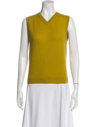 Pre-owned Doen V-neck Sweater In Yellow