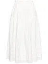 Doen Sebastiane Broderie Anglaise-trimmed Organic Cotton-poplin Midi Skirt In White