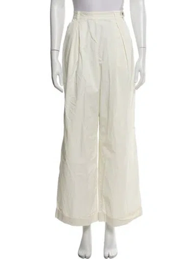 Pre-owned Doen Wide Leg Pants In White