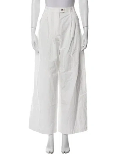 Pre-owned Doen Wide Leg Pants In White