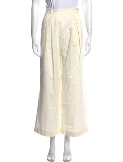 Pre-owned Doen Wide Leg Pants In White