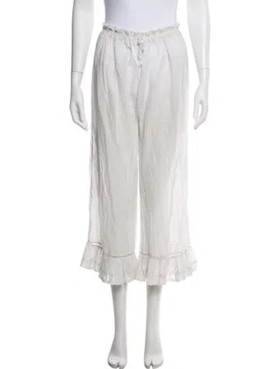 Pre-owned Doen Wide Leg Pants In White