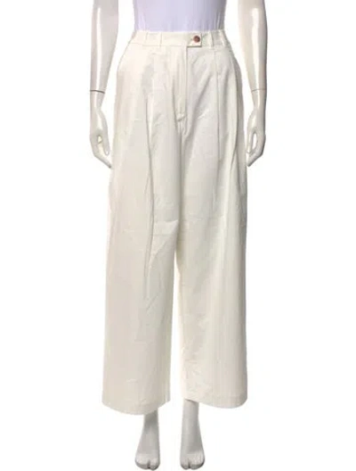 Pre-owned Doen Wide Leg Pants In White