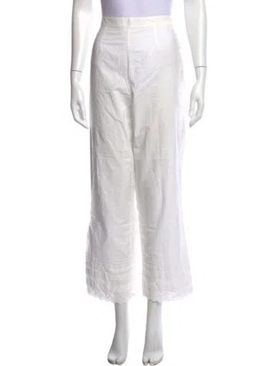 Pre-owned Doen Wide Leg Pants In White