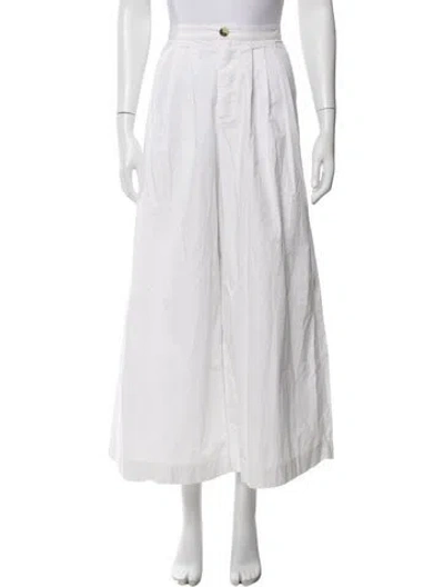 Pre-owned Doen Wide Leg Pants In White