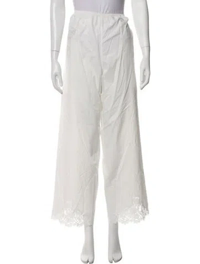 Pre-owned Doen Wide Leg Pants In White