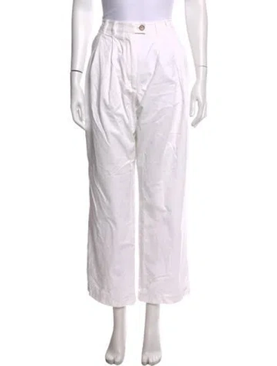 Pre-owned Doen Wide Leg Pants In White