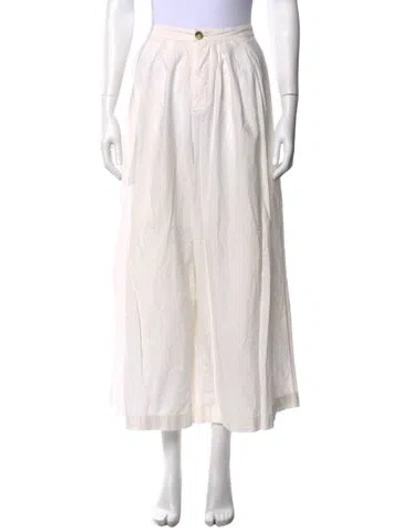 Pre-owned Doen Wide Leg Pants In White