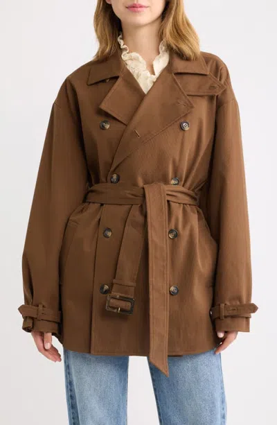 Doen Dôen Wolfe Trench Coat In Brown