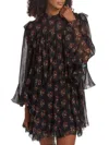Doen Alette Ruffled Tiered Floral-print Silk-georgette Mini Dress In Large Paisley Bouquet
