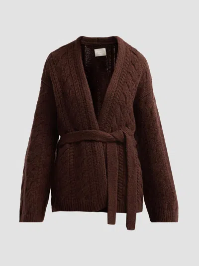 Doen Women's Alpine Wool Cardigan In Burgundy