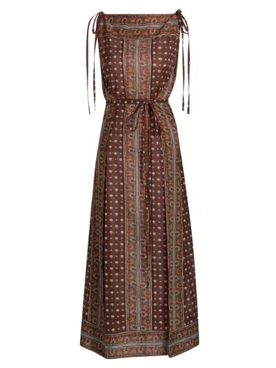 Doen Women's Amarante Shell-print Cotton Maxi Dress
