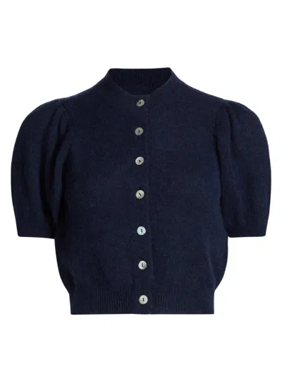 Doen Women's Anisa Crop Cardigan In Blue