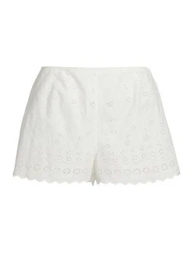 Doen Women's Arbre Cotton Eyelet Shorts In White