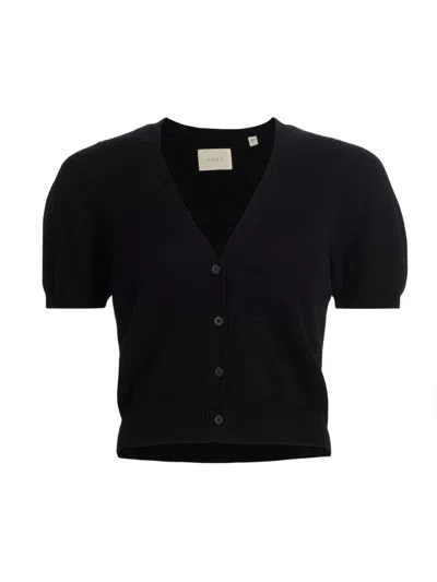 Doen Women's Arella Puff-sleeve Cashmere Cardigan In Black