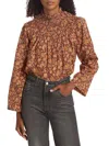 Doen Dôen Women's Astilbe Floral Cotton Voile Blouse In Mulberry Vine Floral